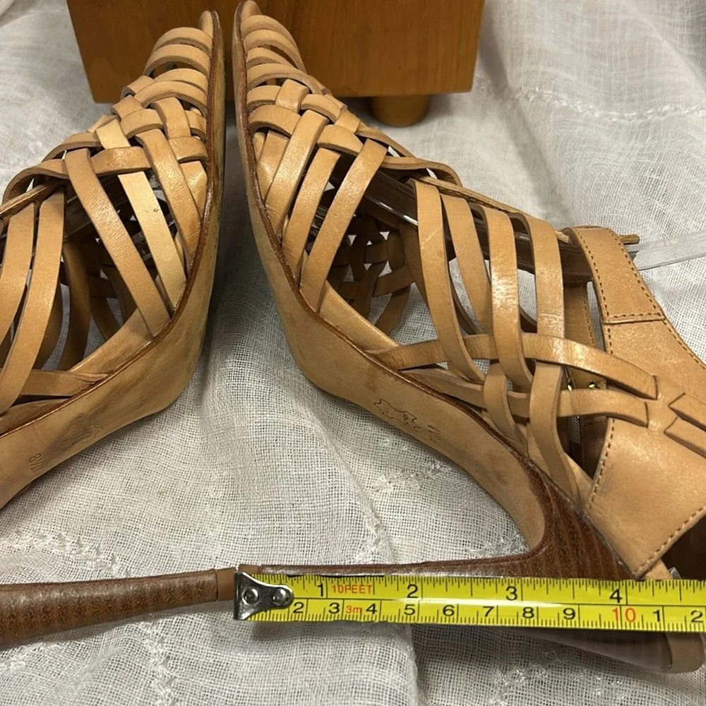 Tory Burch woven leather heels with leather sole